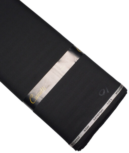 Canetti Italy  Striped Terry Rayon Unstitched Suiting Fabric (Black)