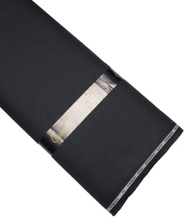 Canetti Italy  Structured Terry Rayon Unstitched Suiting Fabric (Black)