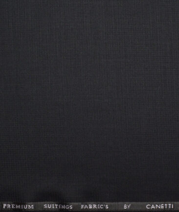 Canetti Italy  Structured Terry Rayon Unstitched Suiting Fabric (Black)