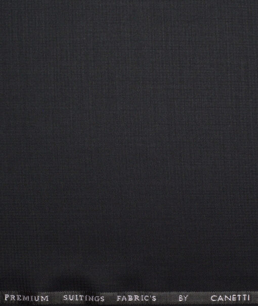 Canetti Italy  Structured Terry Rayon Unstitched Suiting Fabric (Black)