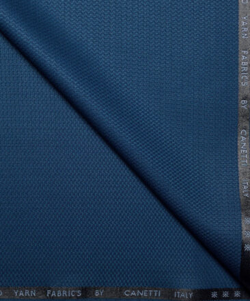 Canetti Italy  Structured Terry Rayon Unstitched Suiting Fabric (Cerulean Blue)