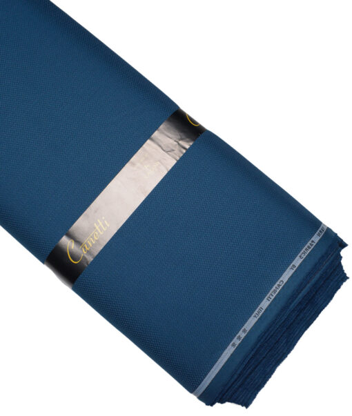 Canetti Italy  Structured Terry Rayon Unstitched Suiting Fabric (Cerulean Blue)