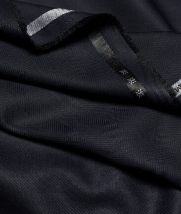 Canetti Italy  Striped Terry Rayon Unstitched Suiting Fabric (Dark Navy Blue)