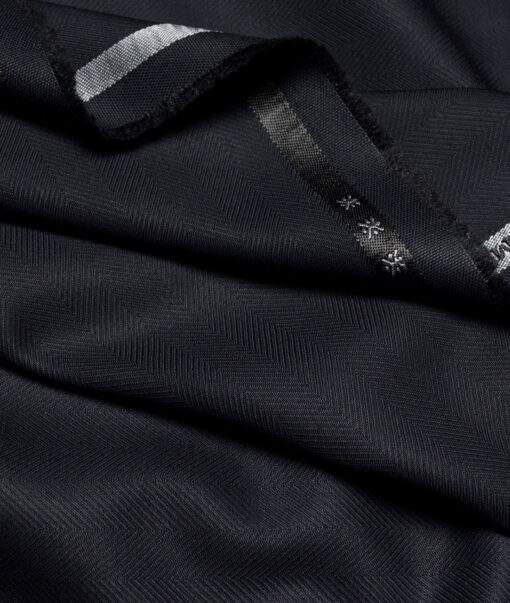 Canetti Italy  Striped Terry Rayon Unstitched Suiting Fabric (Dark Navy Blue)