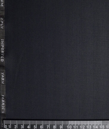 Canetti Italy  Striped Terry Rayon Unstitched Suiting Fabric (Dark Navy Blue)