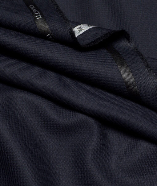 Canetti Italy  Structured Terry Rayon Unstitched Suiting Fabric (Dark Navy Blue)