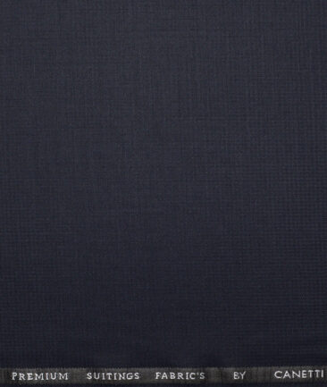 Canetti Italy  Structured Terry Rayon Unstitched Suiting Fabric (Dark Navy Blue)