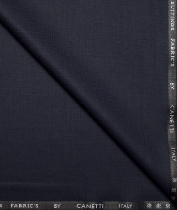 Canetti Italy  Structured Terry Rayon Unstitched Suiting Fabric (Dark Navy Blue)