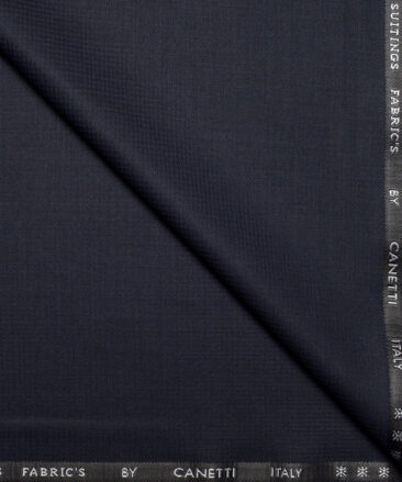Canetti Italy  Structured Terry Rayon Unstitched Suiting Fabric (Dark Navy Blue)