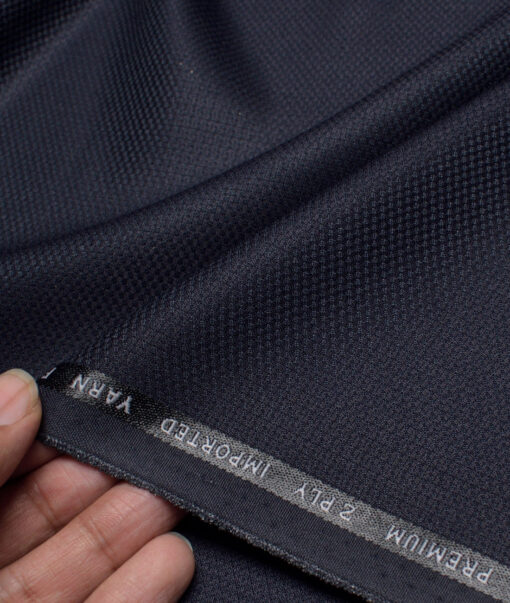 Canetti Italy  Structured Terry Rayon Unstitched Suiting Fabric (Dark Purplish Blue)