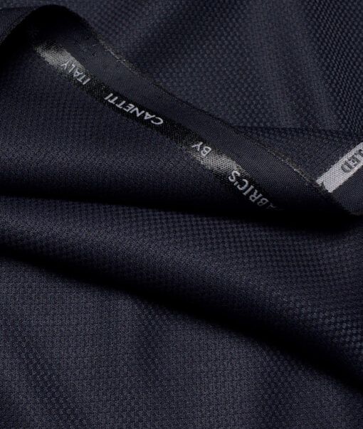 Canetti Italy  Structured Terry Rayon Unstitched Suiting Fabric (Dark Purplish Blue)