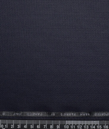 Canetti Italy  Structured Terry Rayon Unstitched Suiting Fabric (Dark Purplish Blue)