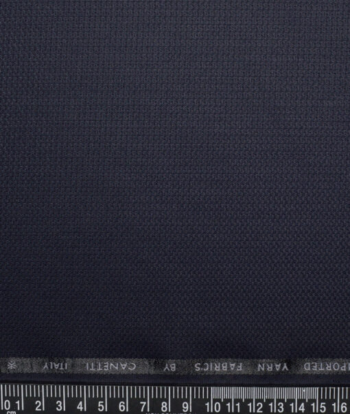 Canetti Italy  Structured Terry Rayon Unstitched Suiting Fabric (Dark Purplish Blue)