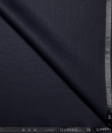 Canetti Italy  Structured Terry Rayon Unstitched Suiting Fabric (Dark Purplish Blue)