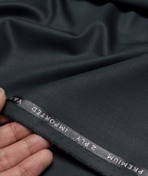 Canetti Italy  Striped Terry Rayon Unstitched Suiting Fabric (Dark Sea Green)