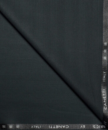 Canetti Italy  Striped Terry Rayon Unstitched Suiting Fabric (Dark Sea Green)