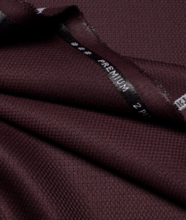 Canetti Italy  Structured Terry Rayon Unstitched Suiting Fabric (Dark Wine)