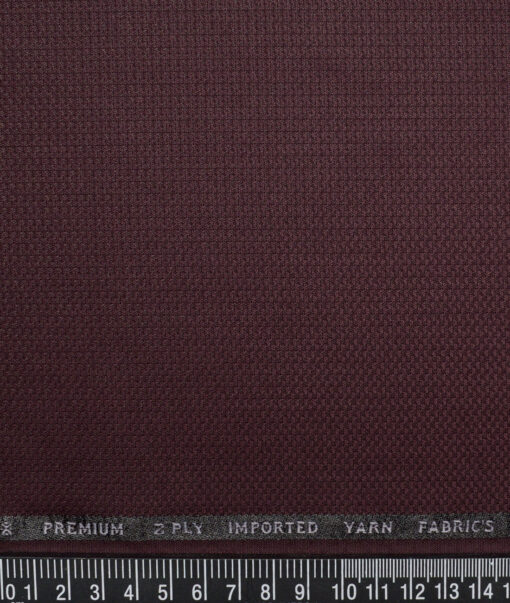 Canetti Italy  Structured Terry Rayon Unstitched Suiting Fabric (Dark Wine)
