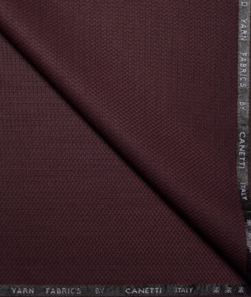 Canetti Italy  Structured Terry Rayon Unstitched Suiting Fabric (Dark Wine)
