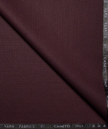 Canetti Italy  Structured Terry Rayon Unstitched Suiting Fabric (Dark Wine)