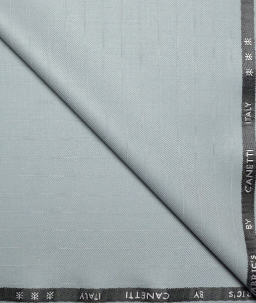 Canetti Italy  Striped Terry Rayon Unstitched Suiting Fabric (Light Mist Blue)