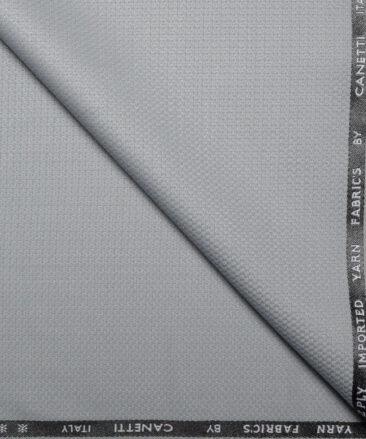 Canetti Italy  Structured Terry Rayon Unstitched Suiting Fabric (Silver Grey)