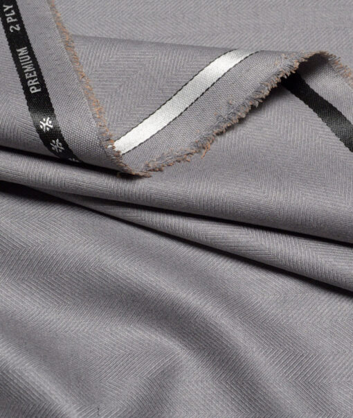 Canetti Italy  Striped Terry Rayon Unstitched Suiting Fabric (Worsted Grey)