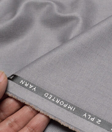 Canetti Italy  Striped Terry Rayon Unstitched Suiting Fabric (Worsted Grey)