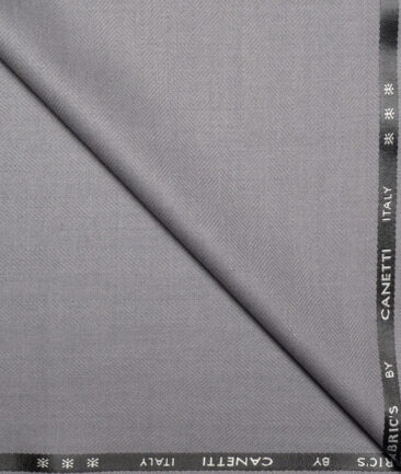 Canetti Italy  Striped Terry Rayon Unstitched Suiting Fabric (Worsted Grey)