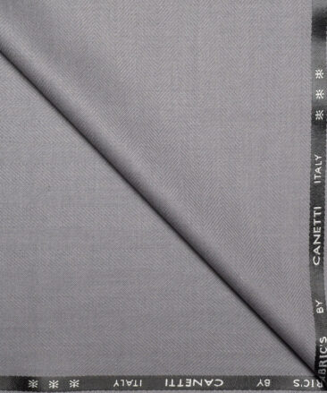 Canetti Italy  Striped Terry Rayon Unstitched Suiting Fabric (Worsted Grey)