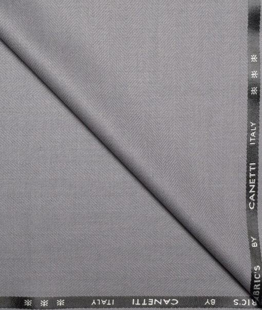 Canetti Italy  Striped Terry Rayon Unstitched Suiting Fabric (Worsted Grey)