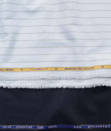 Combo of J.Hampstead Poly Wool Pant & Soktas Giza Cotton Shirt Fabric - Image 2