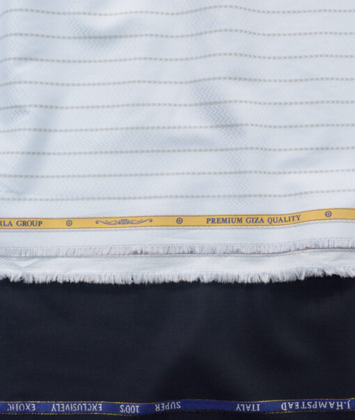 Combo of J.Hampstead Poly Wool Pant & Soktas Giza Cotton Shirt Fabric - Image 2