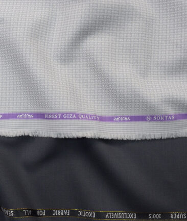 Combo of J.Hampstead Poly Wool Pant & Soktas Giza Cotton Shirt Fabric - Image 2