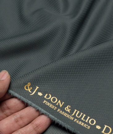 Don & Julio  Structured Terry Rayon Unstitched Suiting Fabric (Cadet Green)