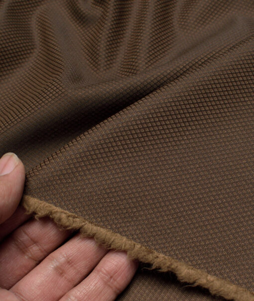 Don & Julio  Structured Terry Rayon Unstitched Suiting Fabric (Coffee Brown)