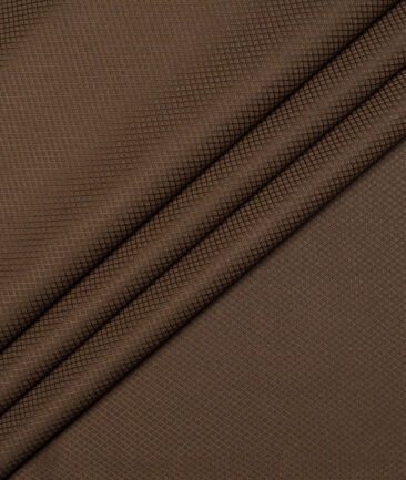 Don & Julio  Structured Terry Rayon Unstitched Suiting Fabric (Coffee Brown)
