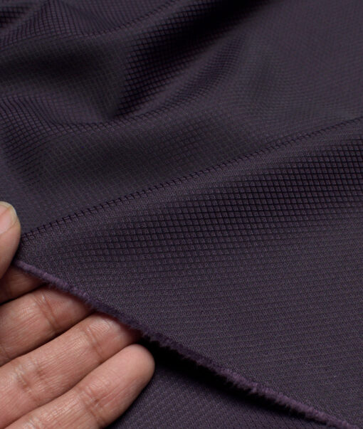 Don & Julio  Structured Terry Rayon Unstitched Suiting Fabric (Dark Purple)