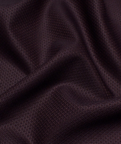 Don & Julio  Structured Terry Rayon Unstitched Suiting Fabric (Dark Wine)