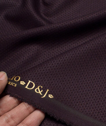 Don & Julio  Structured Terry Rayon Unstitched Suiting Fabric (Dark Wine)