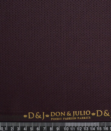 Don & Julio  Structured Terry Rayon Unstitched Suiting Fabric (Dark Wine)