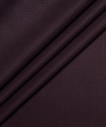 Don & Julio  Structured Terry Rayon Unstitched Suiting Fabric (Dark Wine)