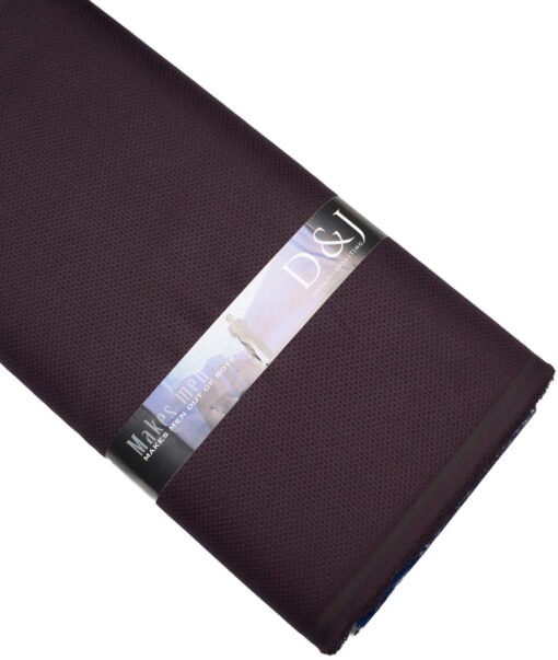 Don & Julio  Structured Terry Rayon Unstitched Suiting Fabric (Dark Wine)