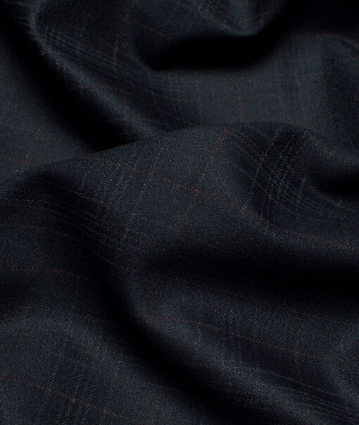 Don & Julio  Checks Terry Rayon Unstitched Suiting Fabric (Dark Greenish Grey)