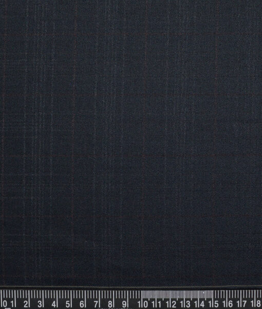 Don & Julio  Checks Terry Rayon Unstitched Suiting Fabric (Dark Greenish Grey)