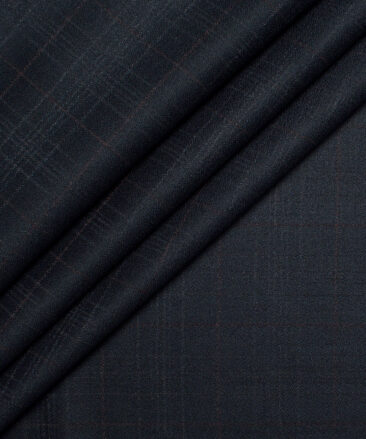 Don & Julio  Checks Terry Rayon Unstitched Suiting Fabric (Dark Greenish Grey)