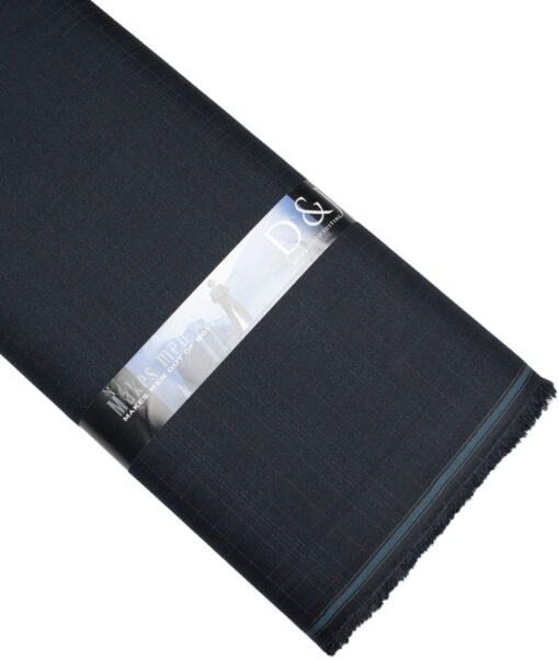 Don & Julio  Checks Terry Rayon Unstitched Suiting Fabric (Dark Greenish Grey)