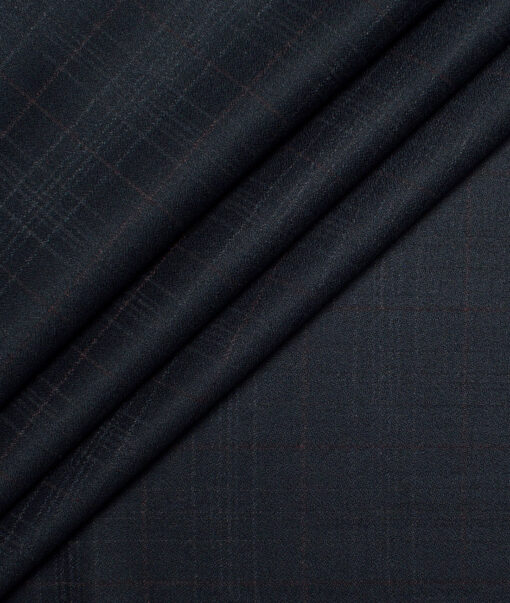 Don & Julio  Checks Terry Rayon Unstitched Suiting Fabric (Dark Greenish Grey)