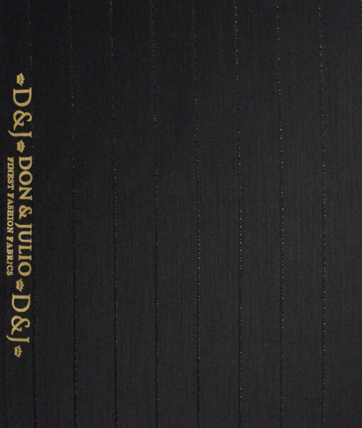 Don & Julio  Striped Terry Rayon Unstitched Suiting Fabric (Black)