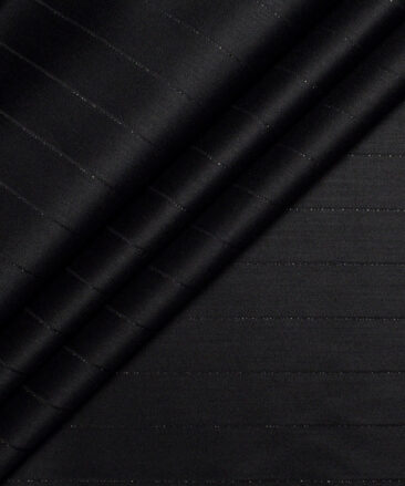 Don & Julio  Striped Terry Rayon Unstitched Suiting Fabric (Black)
